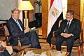 US Secretary of State John Kerry meets with Mohamed Morsi, the first Egyptian president to have gained power through a créé election, on May 25, 2013.