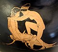 Mann und griechische Hetäre vor dem Geschlechtsverkehr; Rotfigurige Oinochoe des Schuwalow-Malers, um 430/420 v. Chr.
