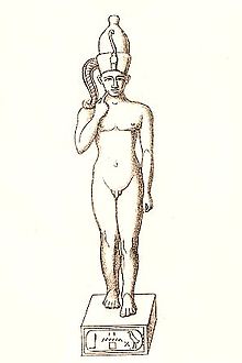 Statuette of Harpocrates from the Ptolemaic period, believed to bear the throne name of Nebiriau II