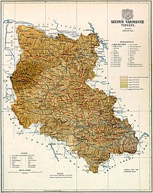 Map of Szepes county in the Kingdom of Hungary (1891)