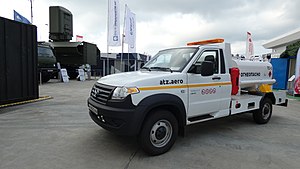 UAZ-23632 based compact tank truck for small airfields.