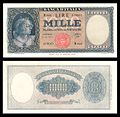 1,000 lire – obverse and reverse – printed in 1947