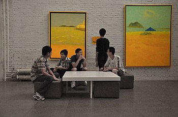 Inside a gallery at the 798 Art District in Beijing, China.