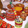 Sindhi wooden utensils with lacquer (Jandri/Jandi) work