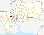 Karte von Bangkok, Thailand mit Bangkok Yai