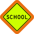 (W6-4) School (with target board) (used in Queensland)