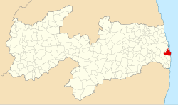 Location of João Pessoa in the state of Paraíba