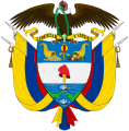 kolumbianisches Wappen mit goldenem Granatapfel