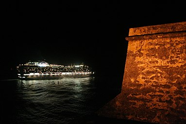 Cruise ship leaving San Juan