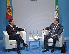President Enrique Peña Nieto and Prime Minister Mariano Rajoy in Hamburg, 2017.