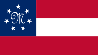 links: Banner des Confederate States Marine Corps, rechts: Oberst Lloyd J. Beall