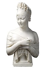 Bust of Madame Récamier; by Joseph Chinard; 1805 or 1806; marble; 80 x 42 x 30 cm; Museum of Fine Arts of Lyon, France