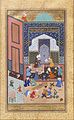 Layla and Majnun studying together, from a Persian miniature painting