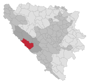 Lage der Gemeinde Livno in Bosnien und Herzegowina (anklickbare Karte)