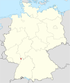 Location of Mannheim in Germany (red)