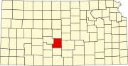 Map of Kansas highlighting Stafford County