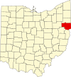 State map highlighting Columbiana County