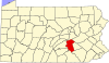 State map highlighting Dauphin County