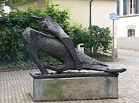 Miracolo, 1959/60. Reiterskulptur von Marino Marini im Lydia-Welti-Escher-Hof