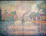Paul Signac, 1901, L'Hirondelle Steamer on the Seine, oil on canvas, National Gallery in Prague