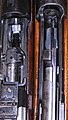 Mechanism comparison between Ross Mk III (1910) with multi-thread locking lugs and Mk II** (1907) with two solid lugs, similar to a Mauser 98