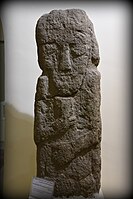 Sandstone statue of a man or deity. The statue belonged to the Musasir Kingdom. Urartian period, 1st millennium BCE. Precise provenance of excavation is unknown. Erbil Civilization Museum, Iraqi Kurdistan