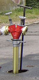 German underground hydrant with Storz hose connections
