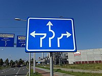 Throughabout road sign in the Netherlands 51°51′02″N 5°49′54″E﻿ / ﻿51.850517°N 5.831576°E﻿ / 51.850517; 5.831576