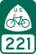 U.S. Bicycle Route 221 marker