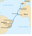 Route of the first to cross the South Atlantic Ocean by air