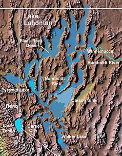 The Carson Sink and the Lahontan Valley form the central portion of the lake bed of the prehistoric Lake Lahontan.