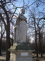 Statue of Anne de Beaujeu, from the Reines de France et Femmes illustres series in the jardin du Luxembourg.