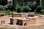 Reconstitution of housing in Aşıklı Höyük, Upper Mesopotamia, modern Turkey.