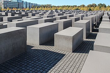 Memorial to the Murdered Jews of Europe, Berlin, Germany. The use of space emphasis the depth of loss from the holocaust genocide.