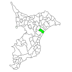 Location of Narutō in Chiba Prefecture
