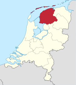 Location of Friesland in the Netherlands