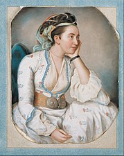 A Woman in Turkish Dress. Painting by Jean-Étienne Liotard.