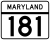Maryland Route 181 marker