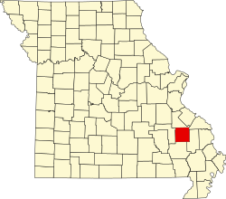 Karte von Madison County innerhalb von Missouri