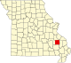 A state map highlighting Madison County in the southeastern part of the state.