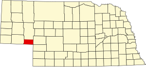 Map of Nebraska highlighting Deuel County