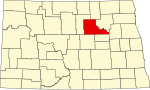 State map highlighting Benson County