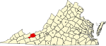 State map highlighting Bland County