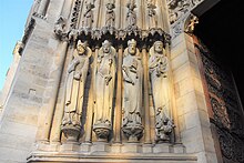 Notre Dame Cathedral Statues - Front Entrance