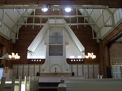 Interior of Oulujoki Church by Victor J. Sucksdorff in Oulu