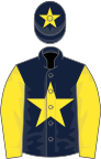 Dark blue, yellow star and sleeves, yellow star on cap
