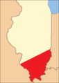 Randolph County as it was re-established in 1809. This diagonal border line had been drawn by the Indiana Territorial government in 1803.[4]