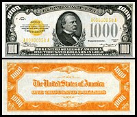 $1,000 Gold Certificate, Series 1934, Fr.2409, depicting Grover Cleveland