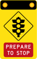 (W3-V101) Traffic Light ahead (Prepare to Stop) (used with the warning sign for signals ahead) (used in Victoria, Queensland and Western Australia)