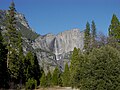 Yosemite Falls from the valley floor near Bridalveil Fall in November